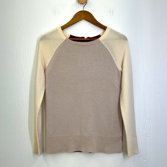 Neiman Marcus - 100% Cashmere Color Blocked Zipper Back Crewneck Sweater XS - Picture 6 of 10